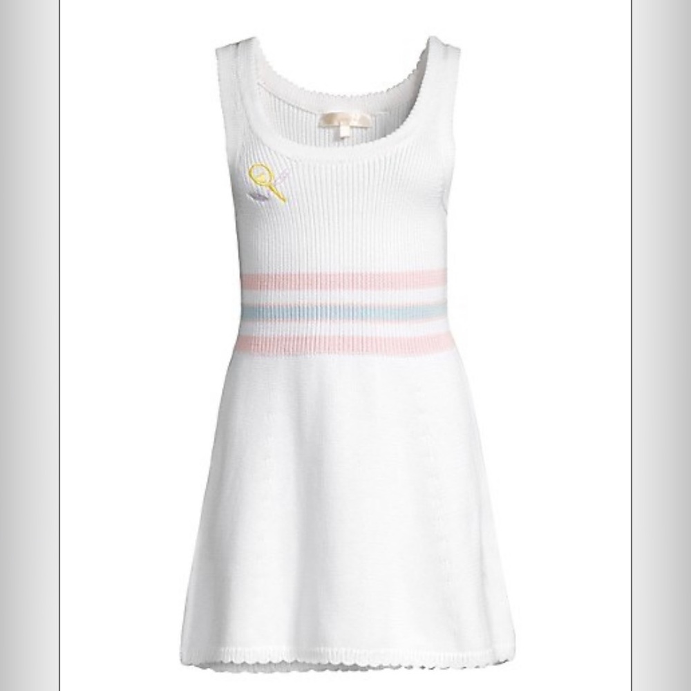 NWT LoveShackFancy Indiana Embroidered Scallop-Trim Minidress